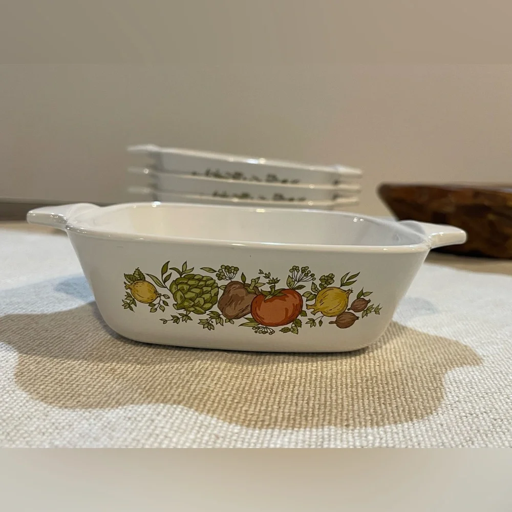 Corning Ware Spice of Life P-41-B Petite Pan Casserole Dishes Set of Four